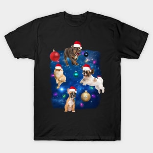 Christmas Dogs In Space T-Shirt